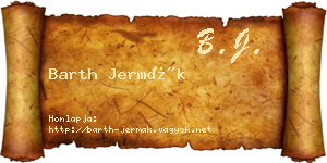 Barth Jermák névjegykártya